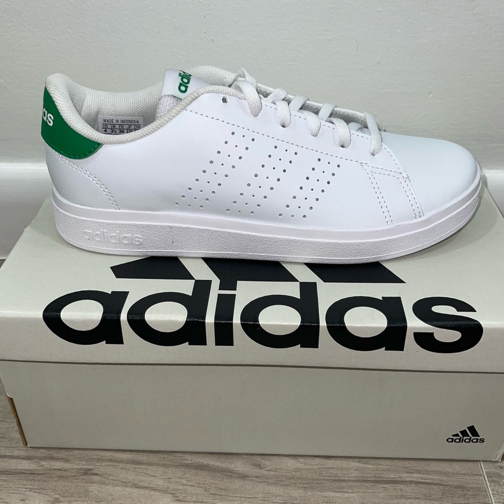 Adidas White and Green Sneakers